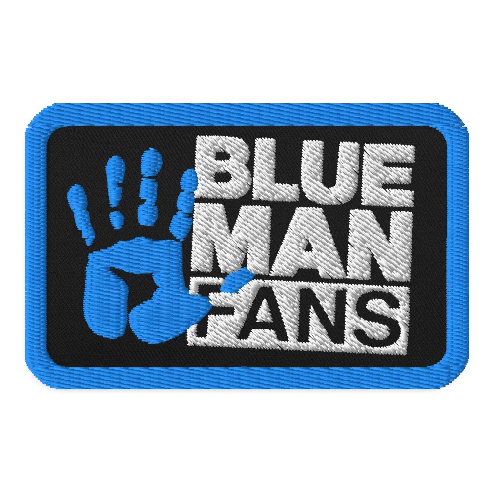 Blue Man Fans Hand Print Embroidered Iron-on Patch product image (1)
