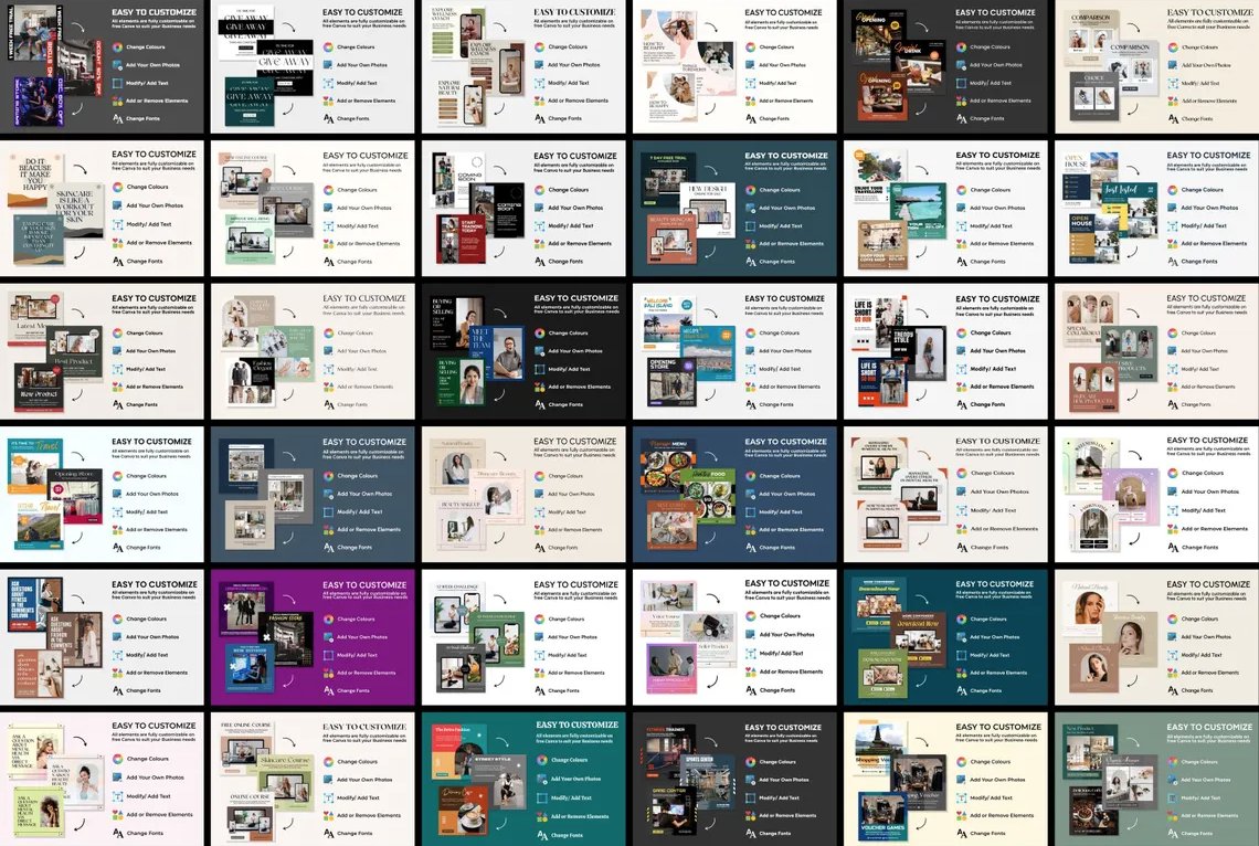 Canva Instagram Templates Bundle, Social Media for PLR MRR product image (4)