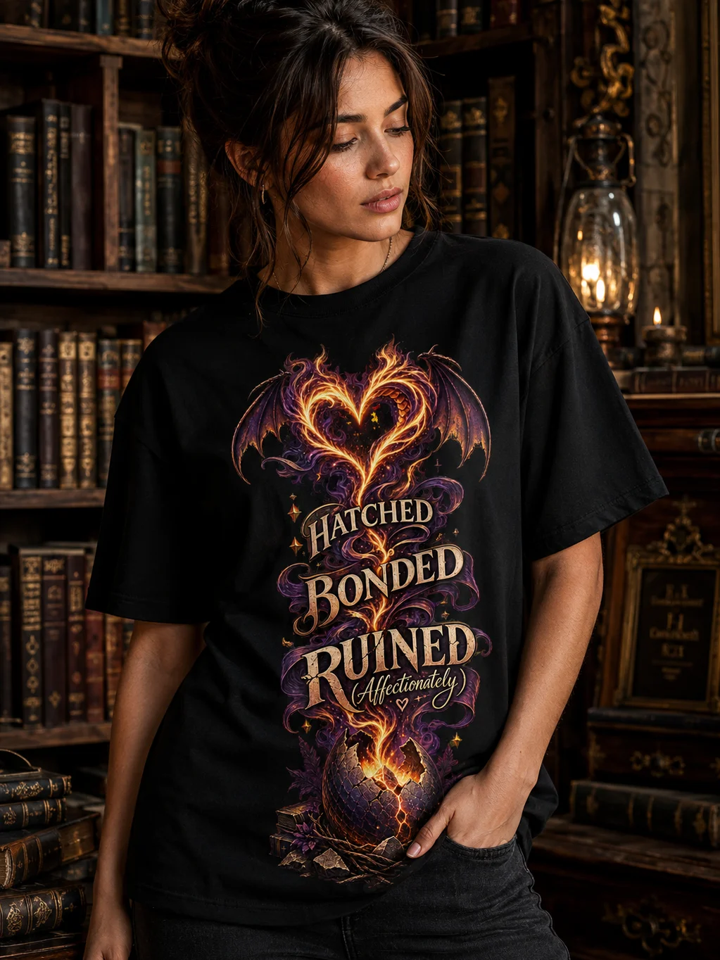 Hatched Bonded Ruined Affectionately Dragon Romantasy Tee product image (5)
