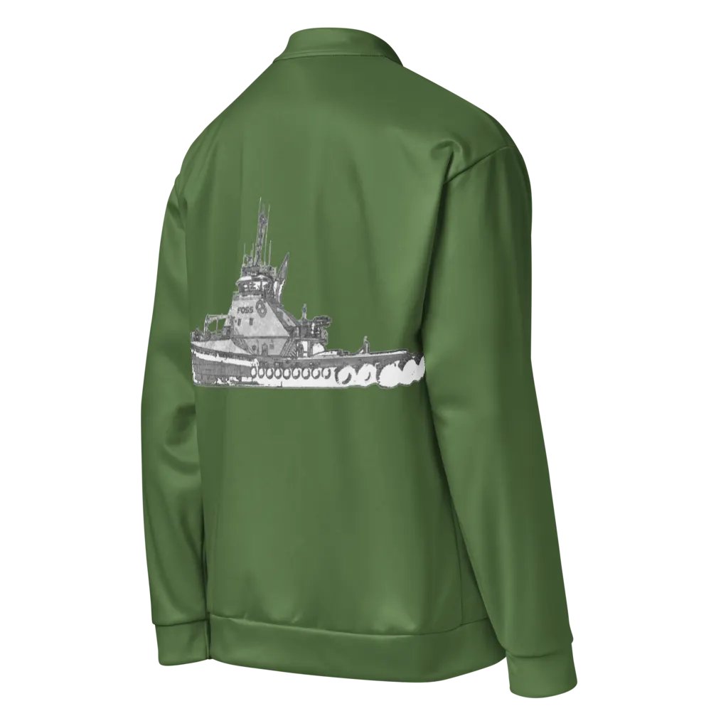 Foss Tugboat Sketch Green Bomber Jacket product image (3)