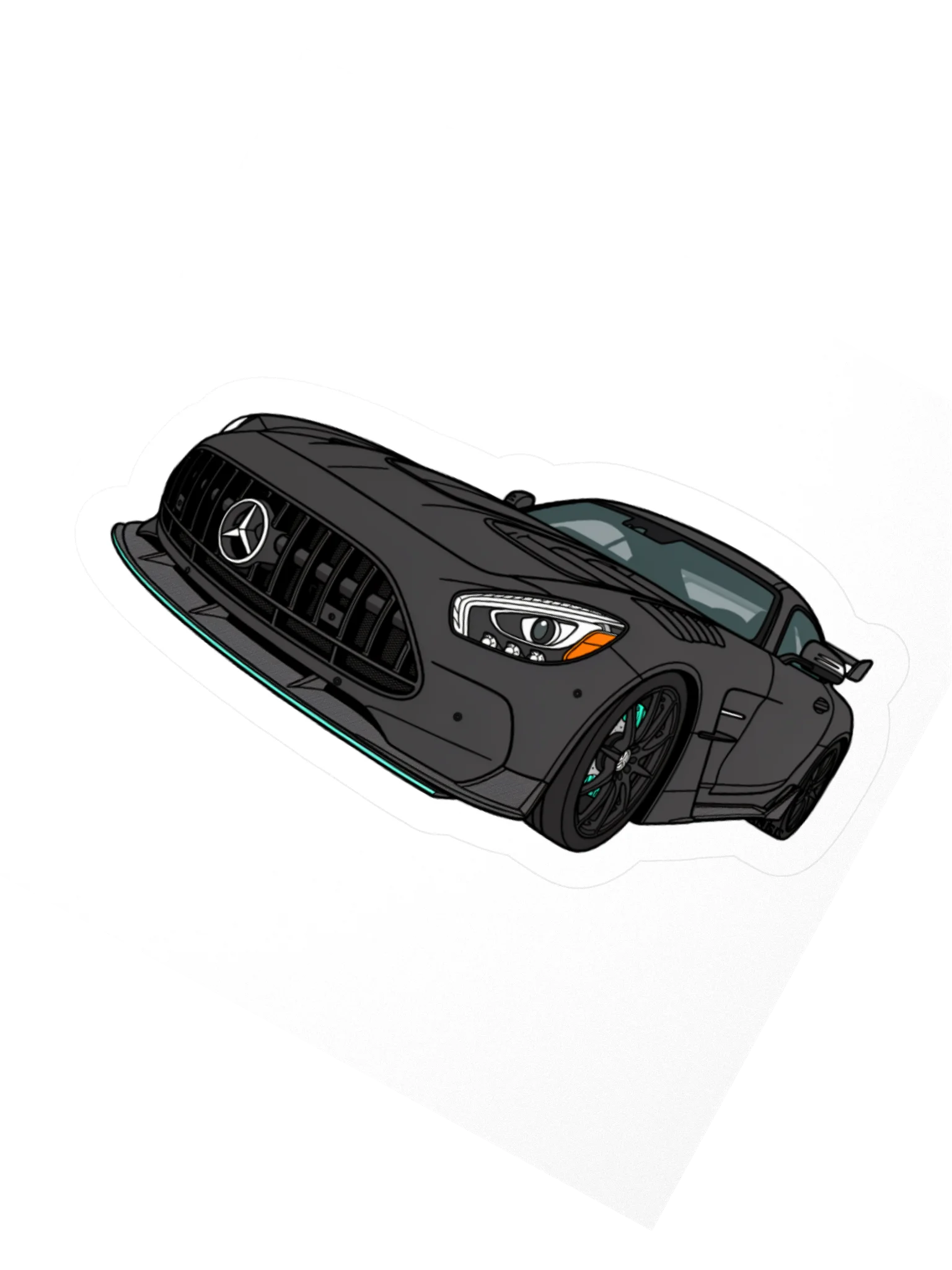 Black Mercedes-AMG GT Sticker (Retro, Sketch, Silhouette) product image (5)