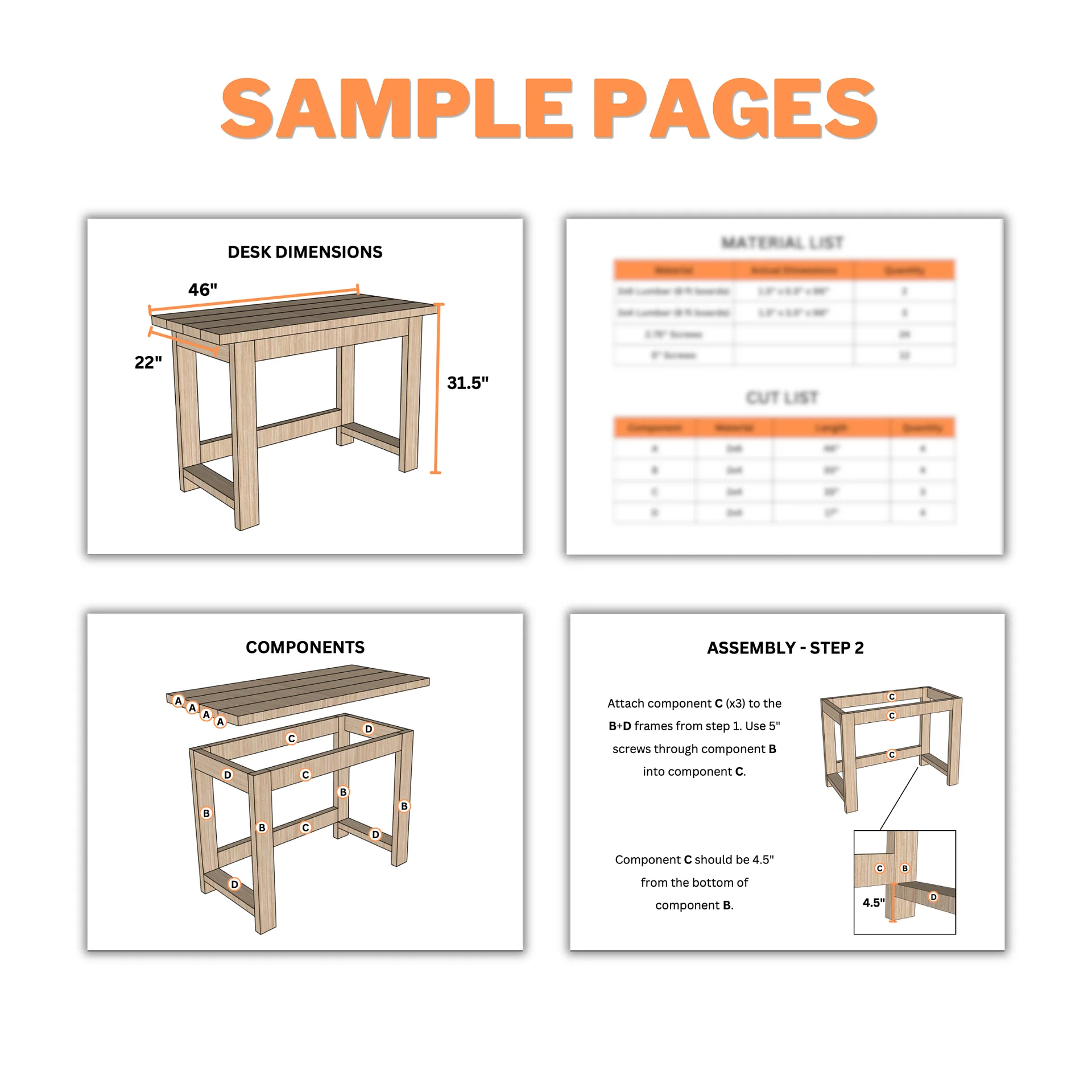 2x4 Desk Plans (PDF) product image (5)