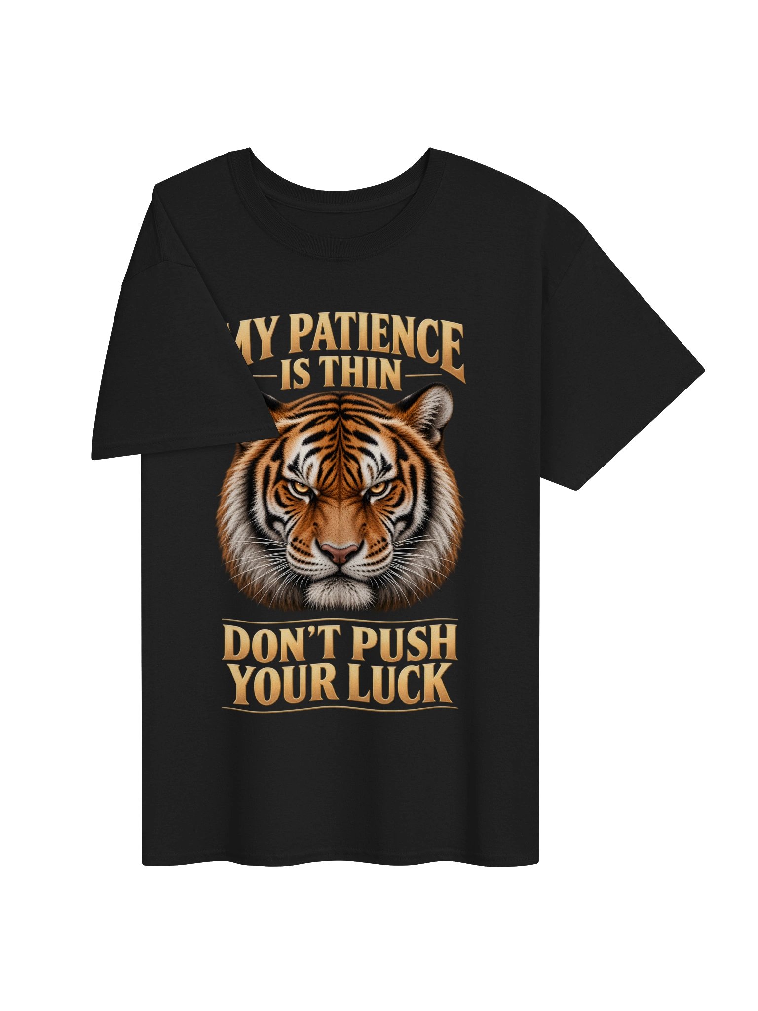 Bengal Tiger - My Patience is Thin Dont Push Your Luck - Unisex Gildan Heavyweight 100% Cotton T-Shirt product image (3)