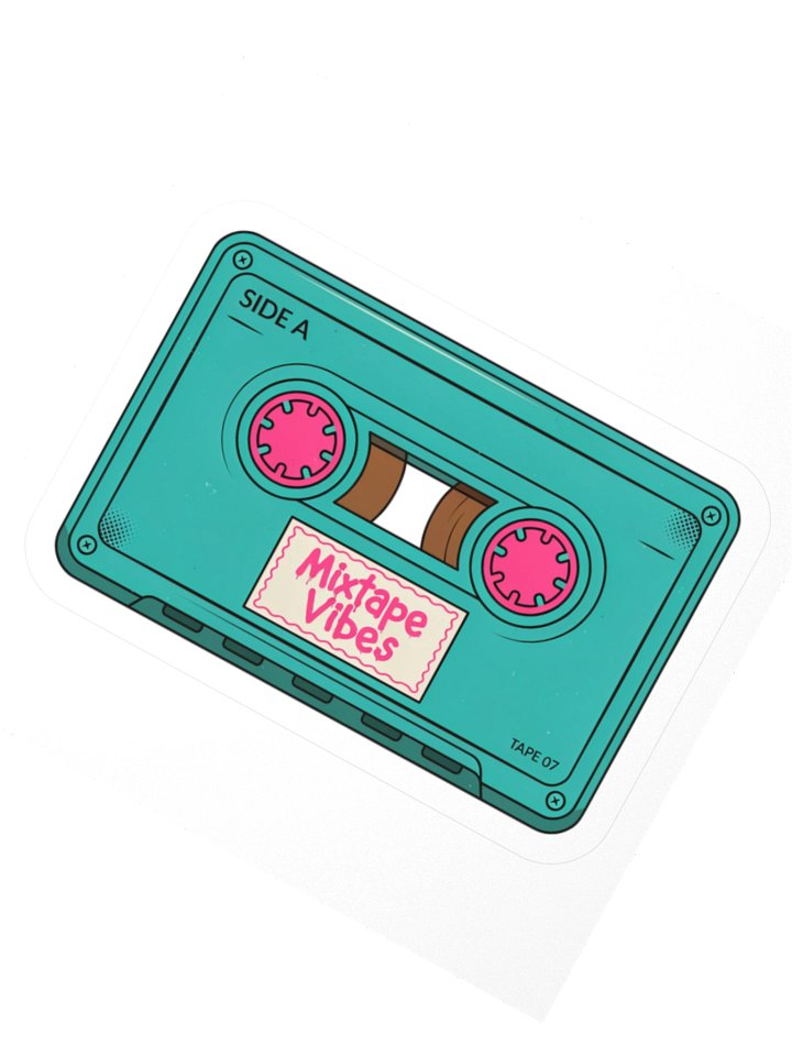 Mixtape Vibes Cassette Kiss Cut Sticker product image (5)