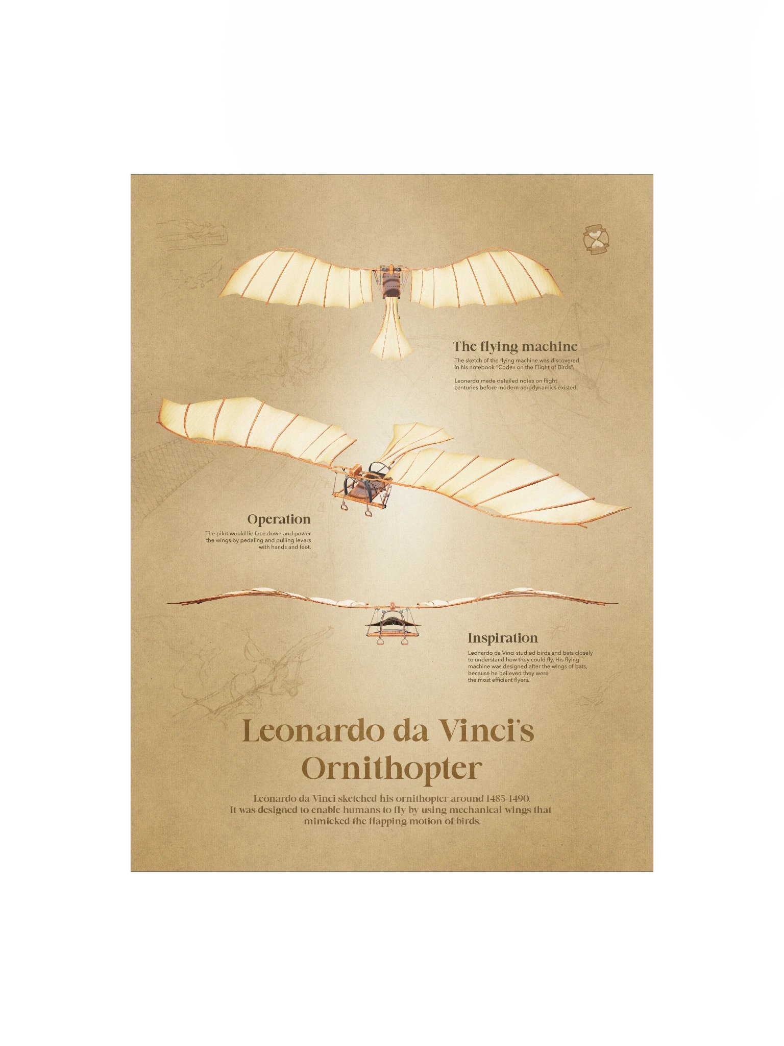 Leonardo da Vinci's Ornithopter (Unframed poster) product image (3)