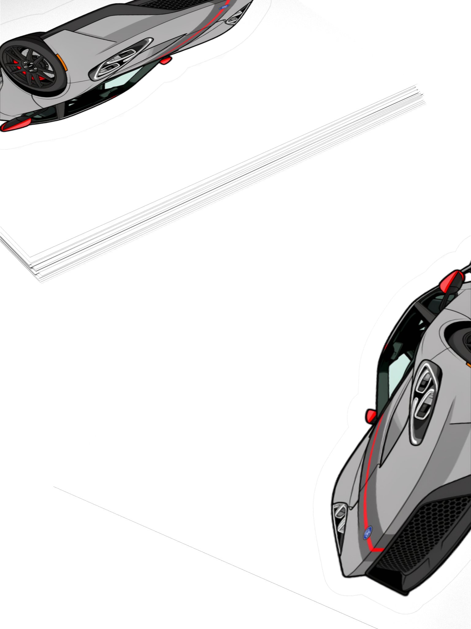 Grey Ford GT Carbon Series Sticker (Retro, Sketch, Silhouette) product image (11)