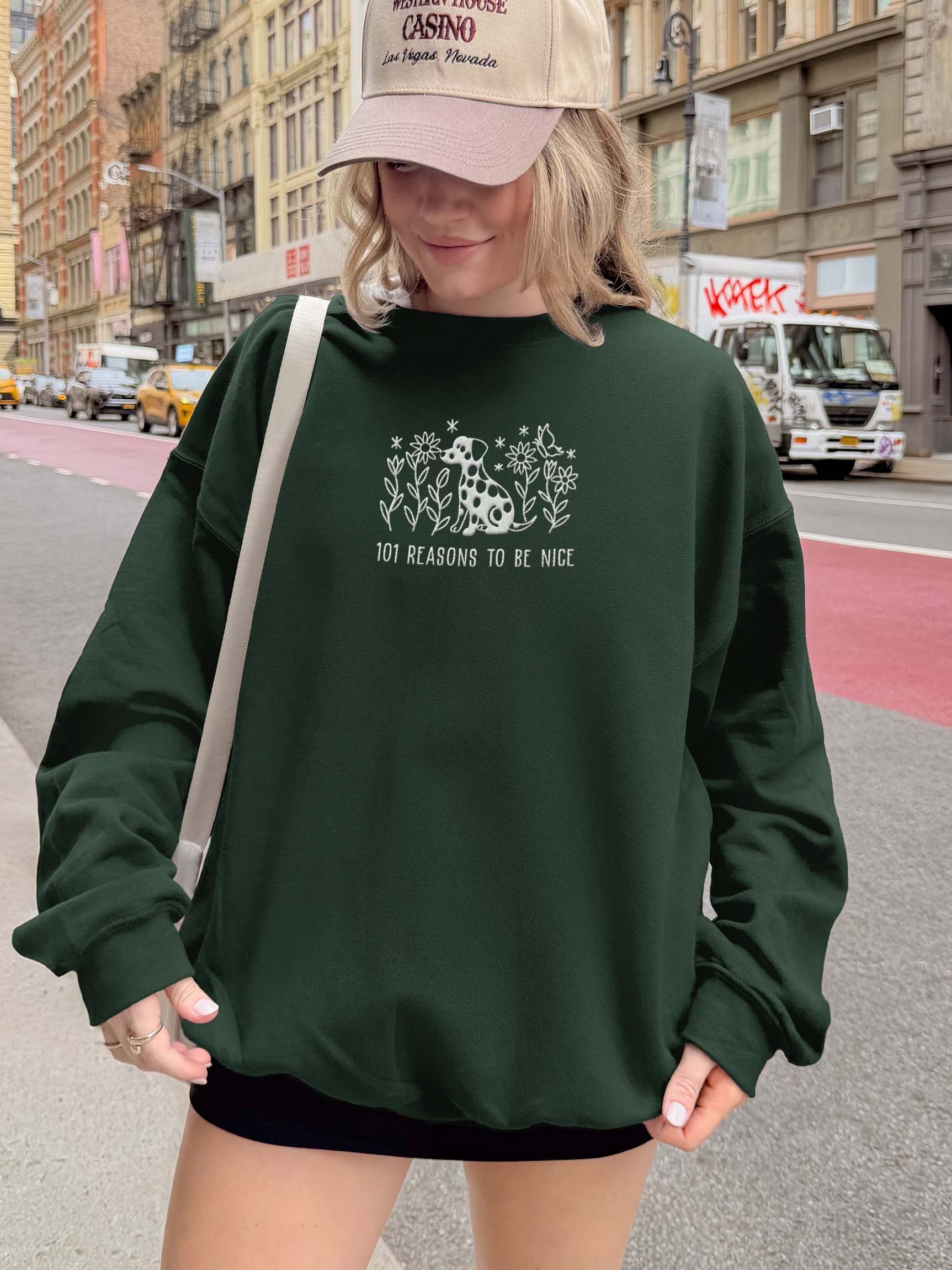 101 Reasons to Be Nice Line Art Sweatshirt (Embroidered) of a Dalmatian product image (2)