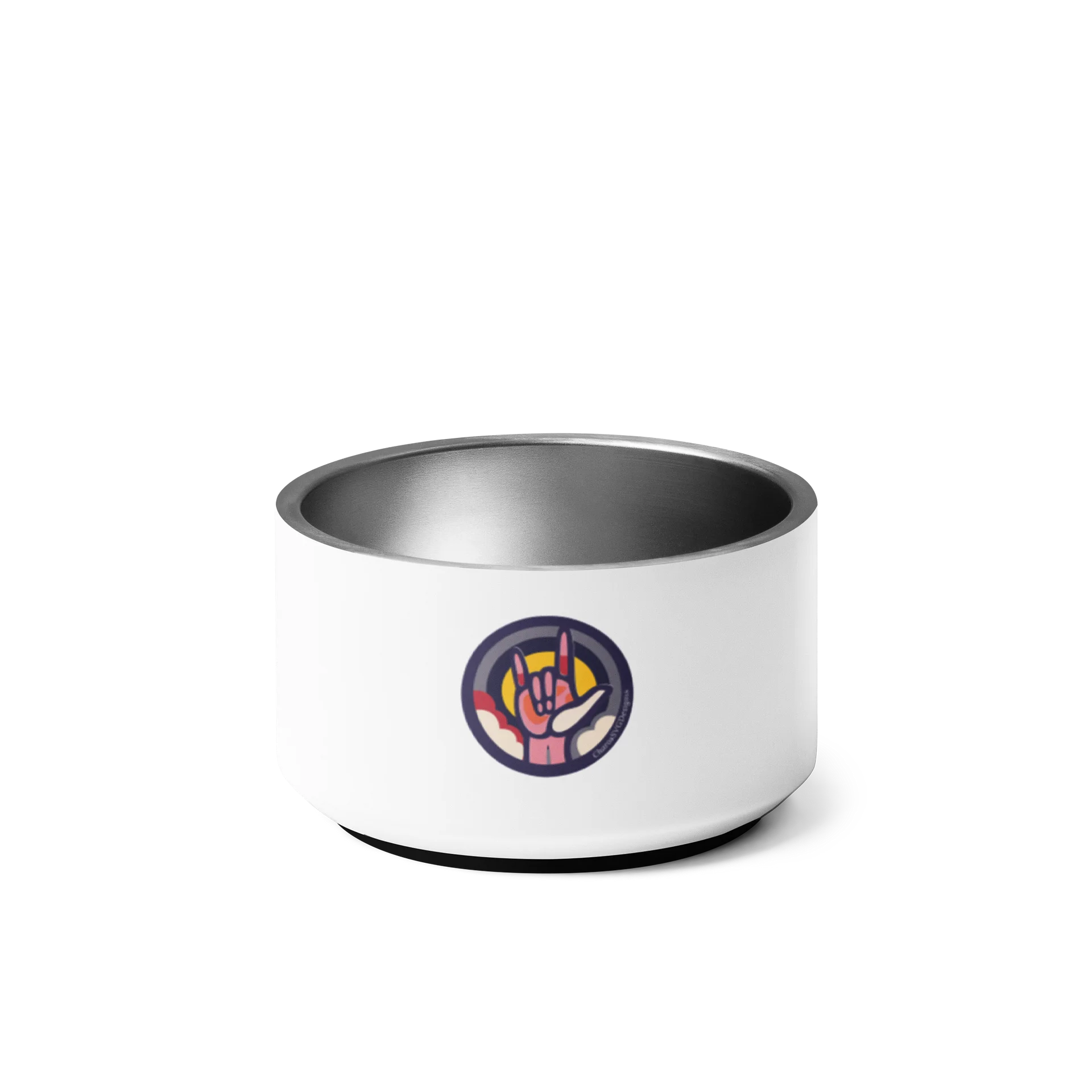 ASL I Love You Pet Bowl | Dog & Cat Bowl | Meaningful Pet Gift | Love Without Words | Sign Language Design | Personalized Pet Vibe product image (1)