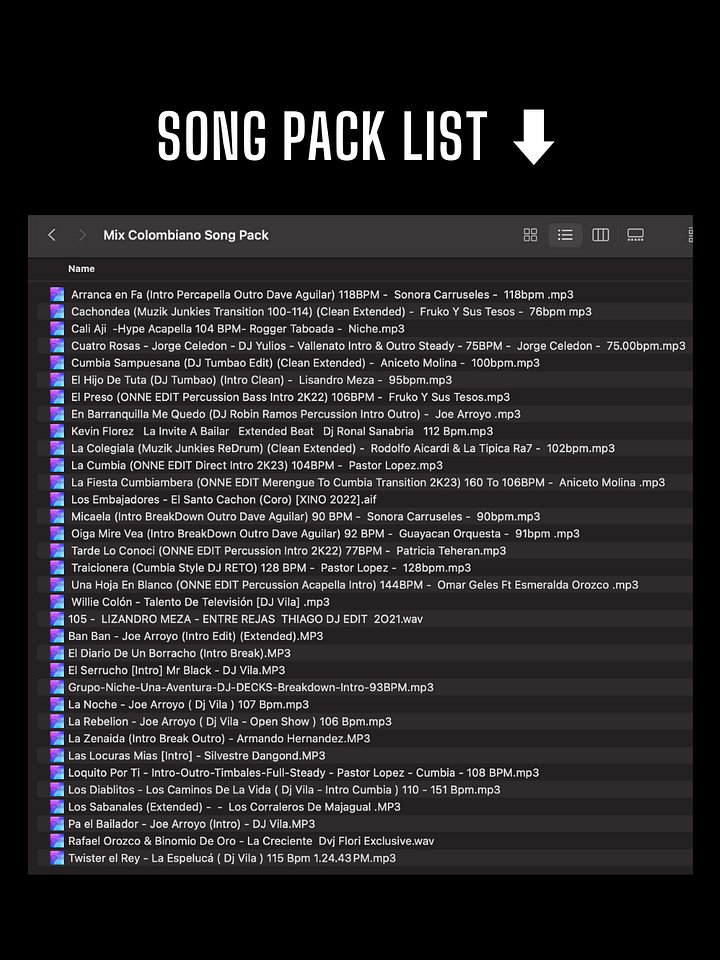 Mix Colombiano – Song Pack product image (2)