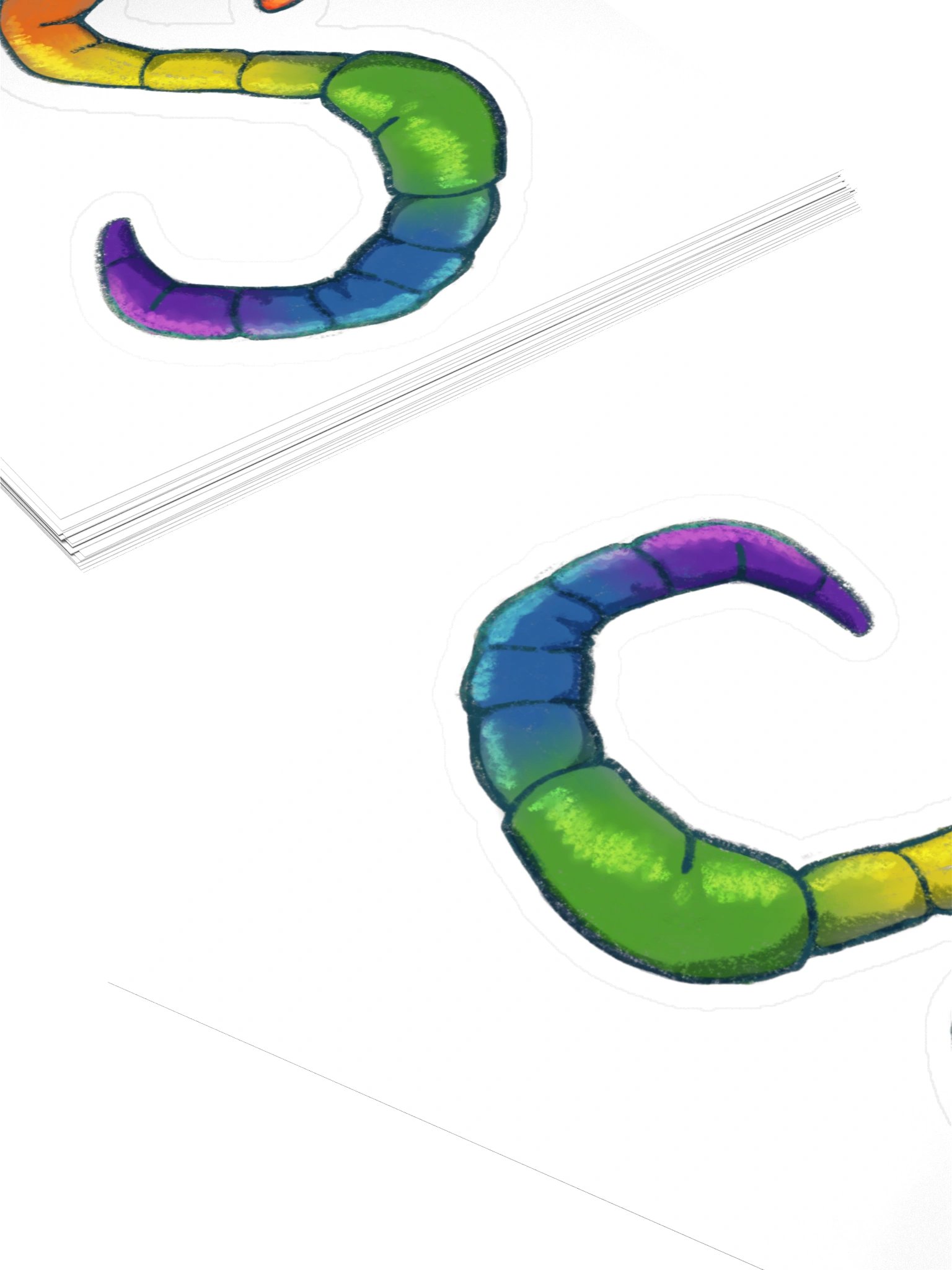 Rainbow Worm Sticker product image (4)