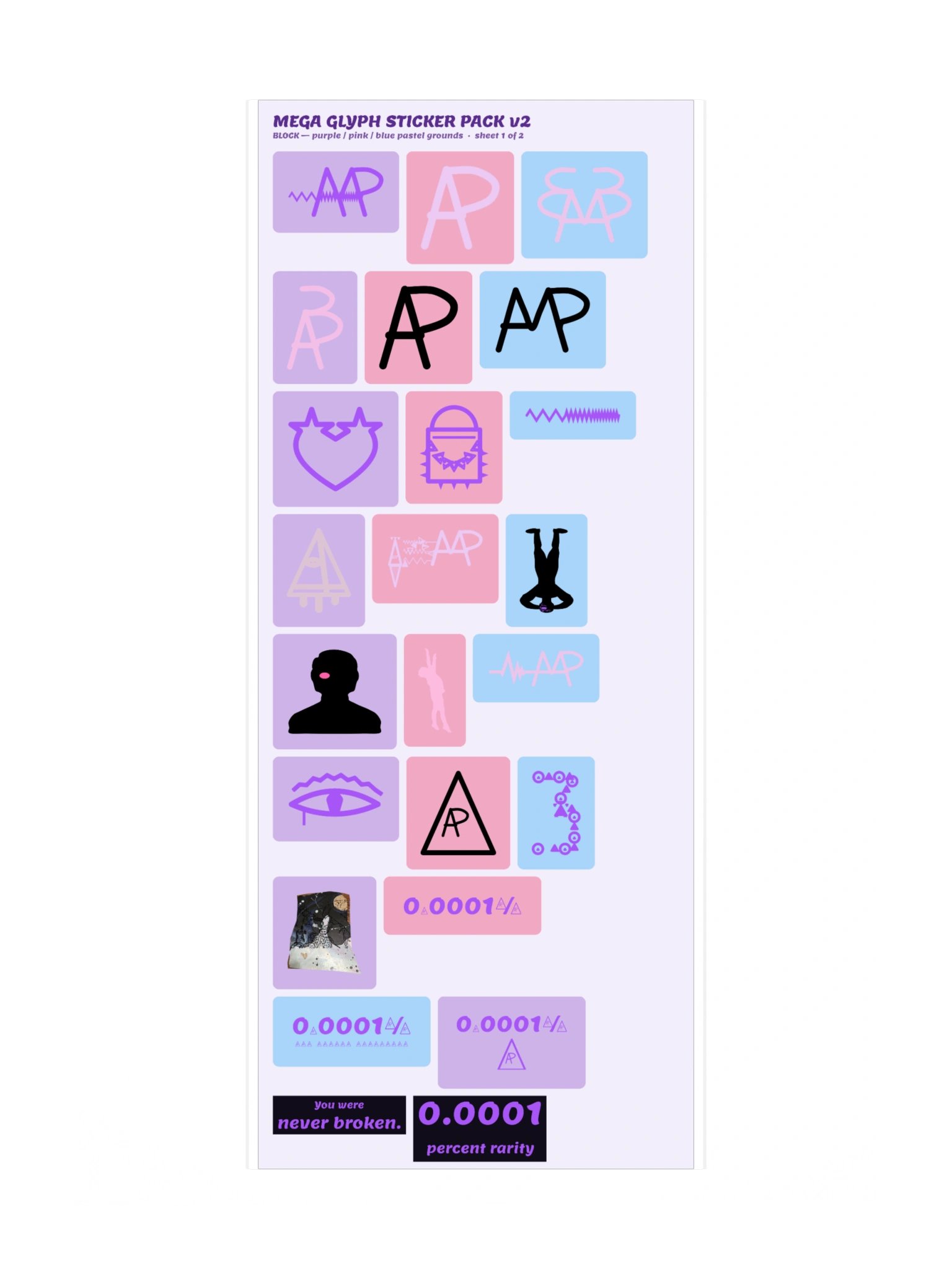 Mega Glyph Sticker Pack v2 product image (3)