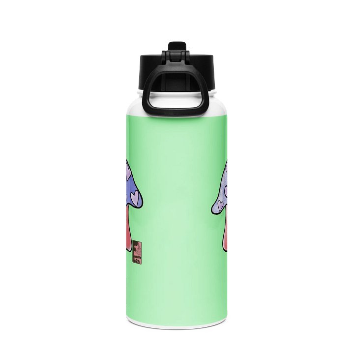 "Mushroom Love" Water Bottle With Screw Top And Straw product image (2)