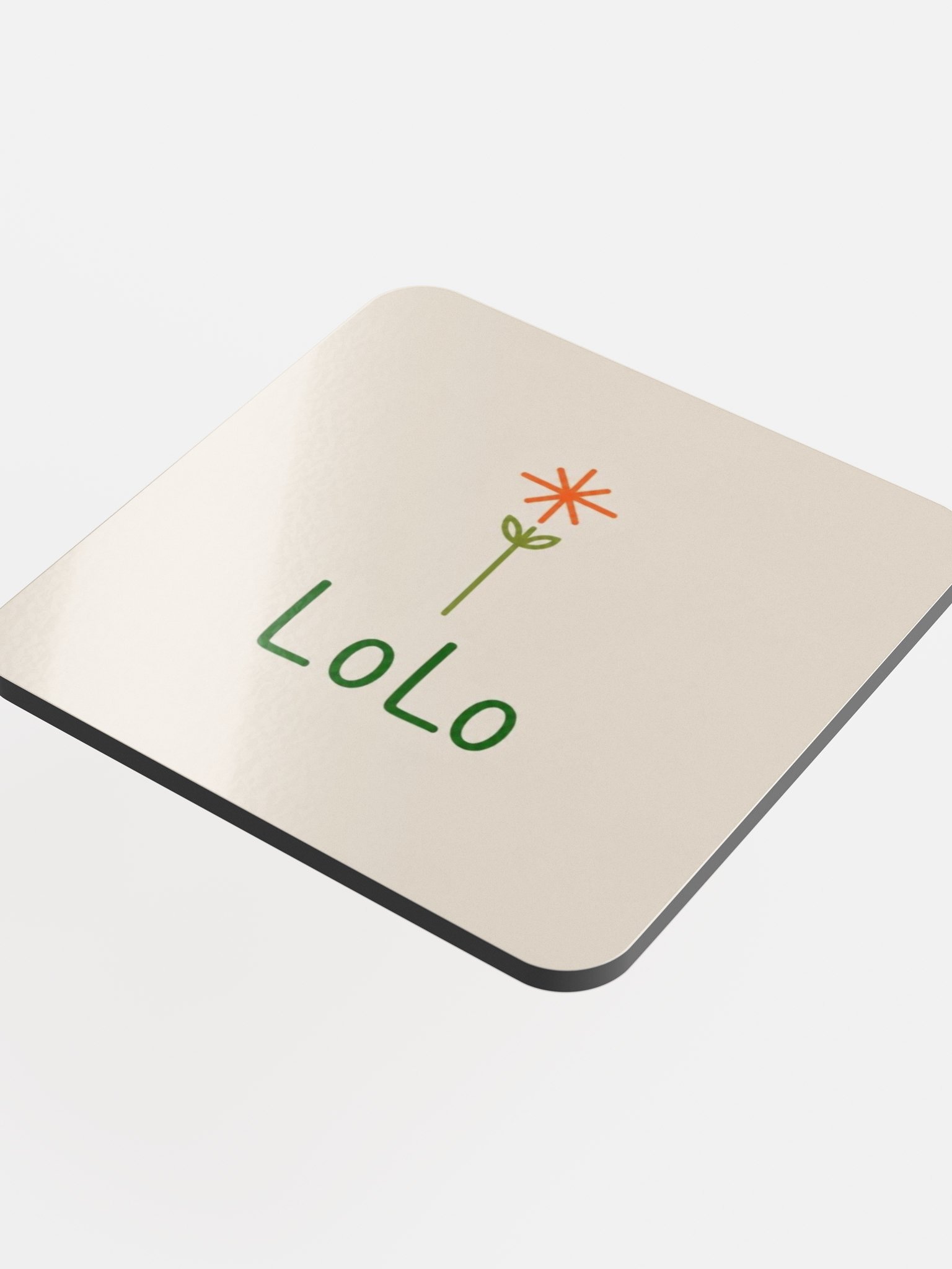 LoLo Botanical Logo Glossed Cork Coaster product image (4)