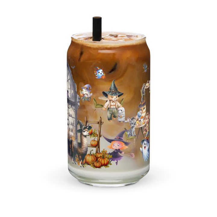 Witches Brew Coven Glass Can Tumbler | 16oz Enchanted Magic Shop Design | Whimsical Drinkware product image (2)