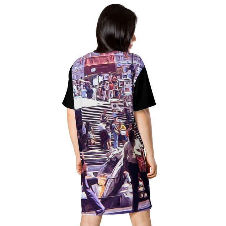 Art Market Spanish Steps Rome 1970s Tshirt Dress product image (1)