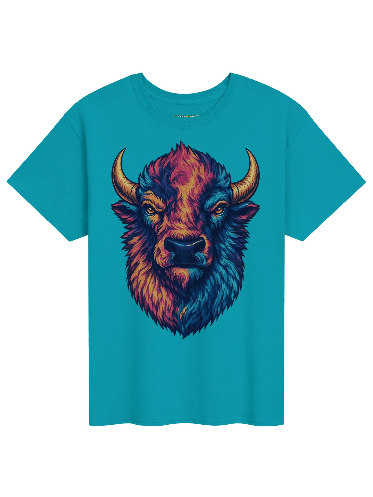 Vibrant Buffalo Pride Bison T-Shirt | Bold Color Buffalo NY Streetwear | 716 Graphic Tee product image (1)