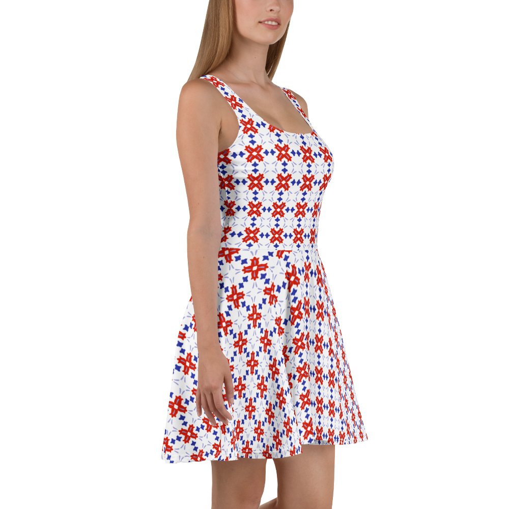 Bold Red & Blue Floral Dress product image (5)