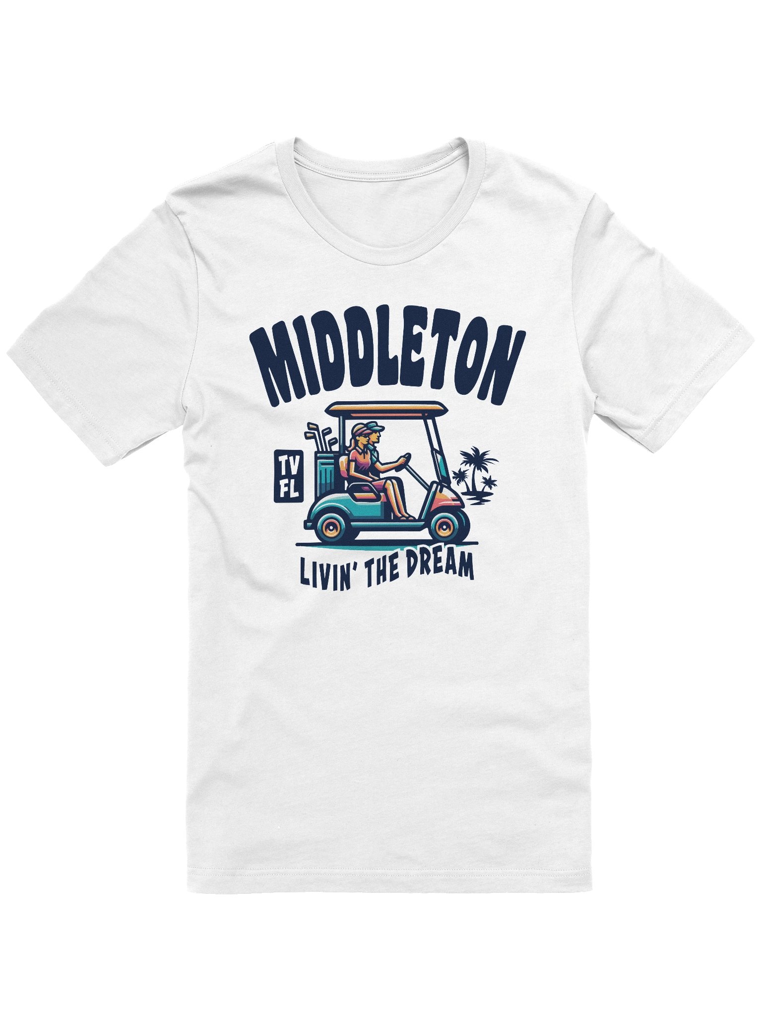 Middleton TV Florida USA Fun Golf Cart Design T-shirt product image (2)