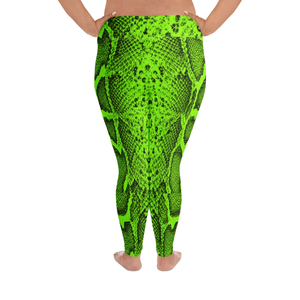 Lime Green Snake Skin Plus Size Legging product image (2)