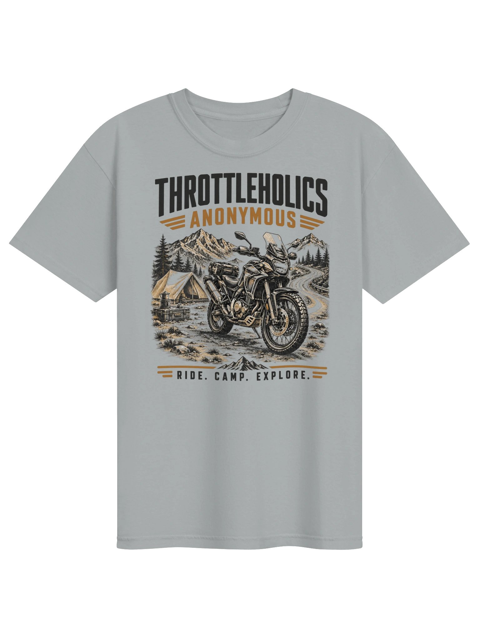 Ride. Camp. Explore. | ADV & Motorcycle Camping Tee product image (1)