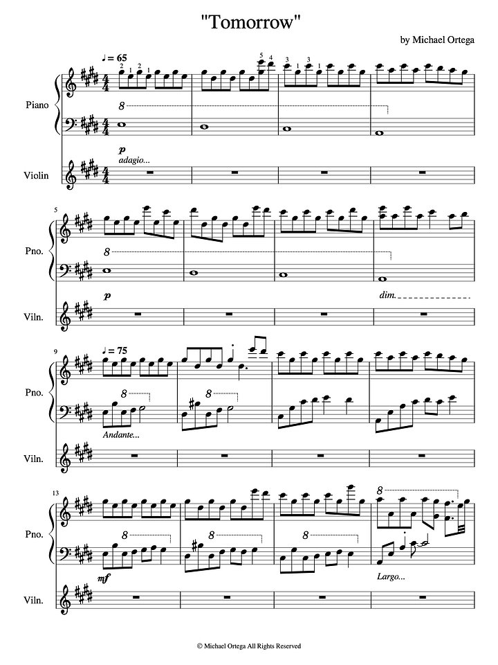 Tomorrow (Piano Score) product image (2)