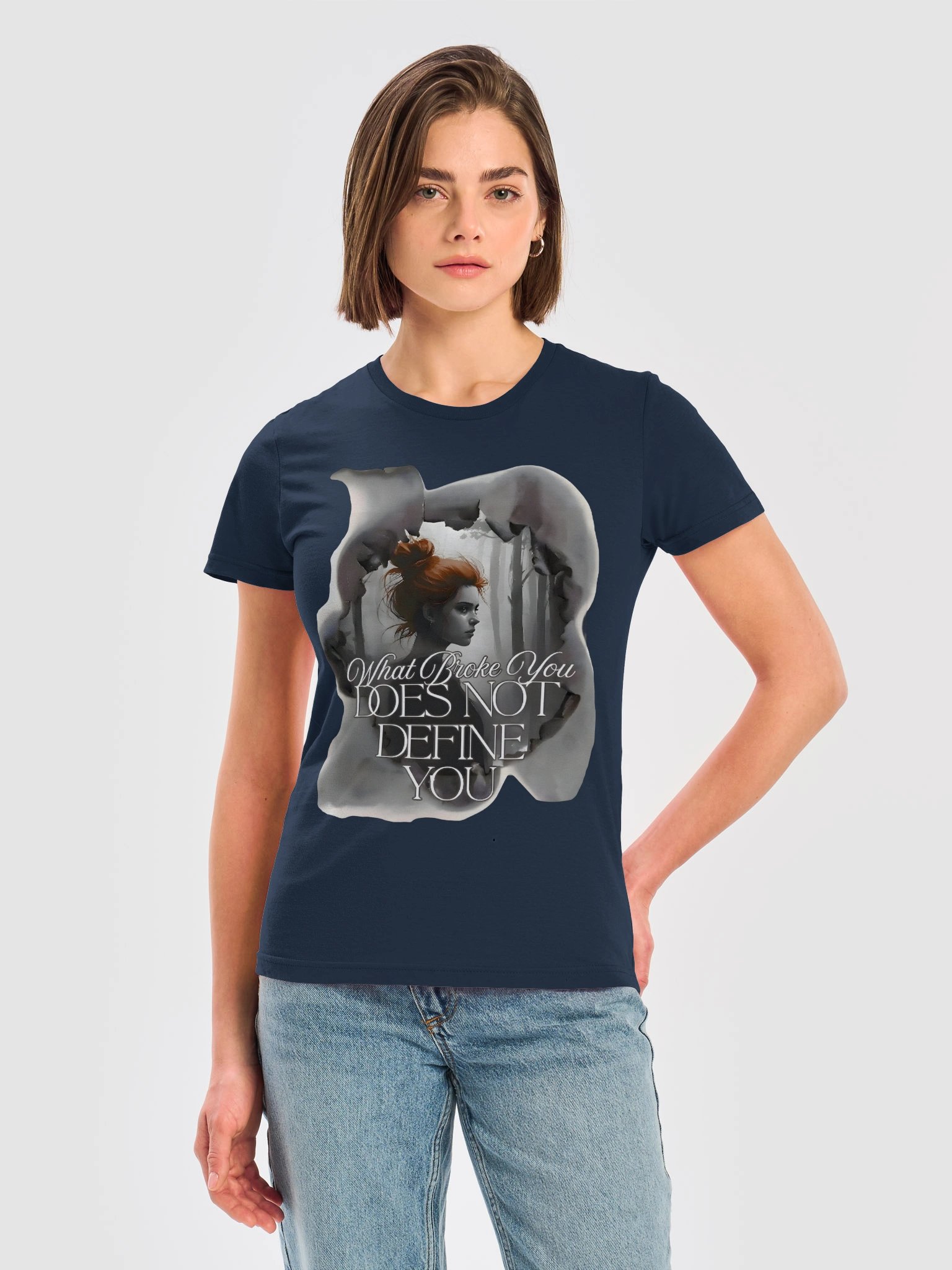 Women's T-Shirt- "What Broke You Does Not Define You" - Encouraging Mental Health Inspiring- Gildan Women's Basic Softstyle T-Shirt by Mind Matter product image (5)