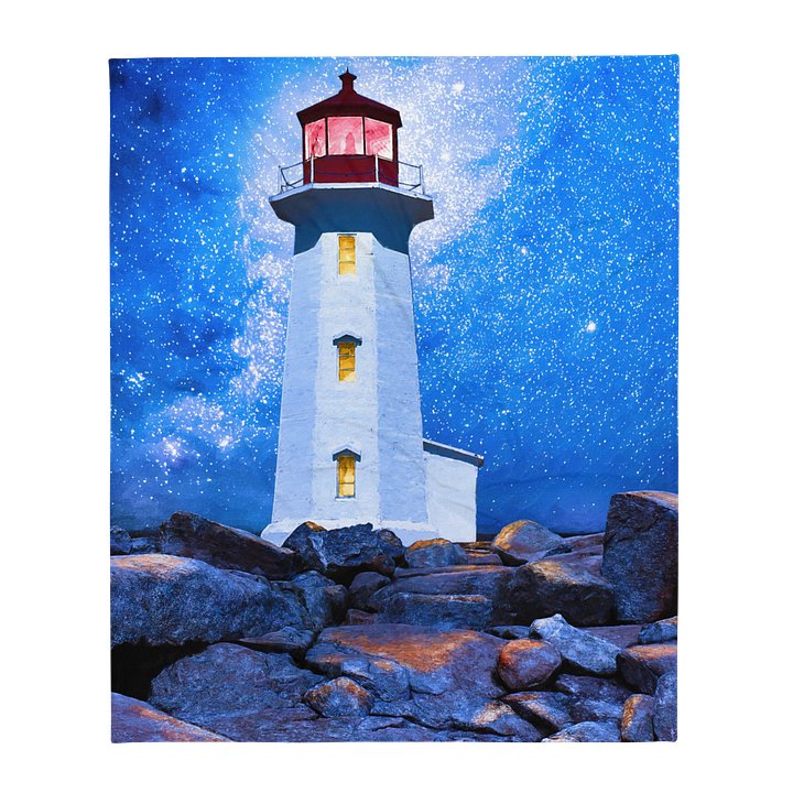 Peggy's Cove Lighthouse By Night Throw Blanket product image (1)