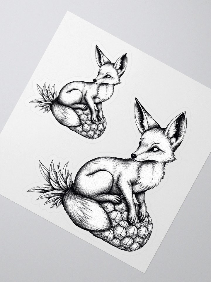 Vixen on a pineapple Ink draw vinyl sticker product image (2)