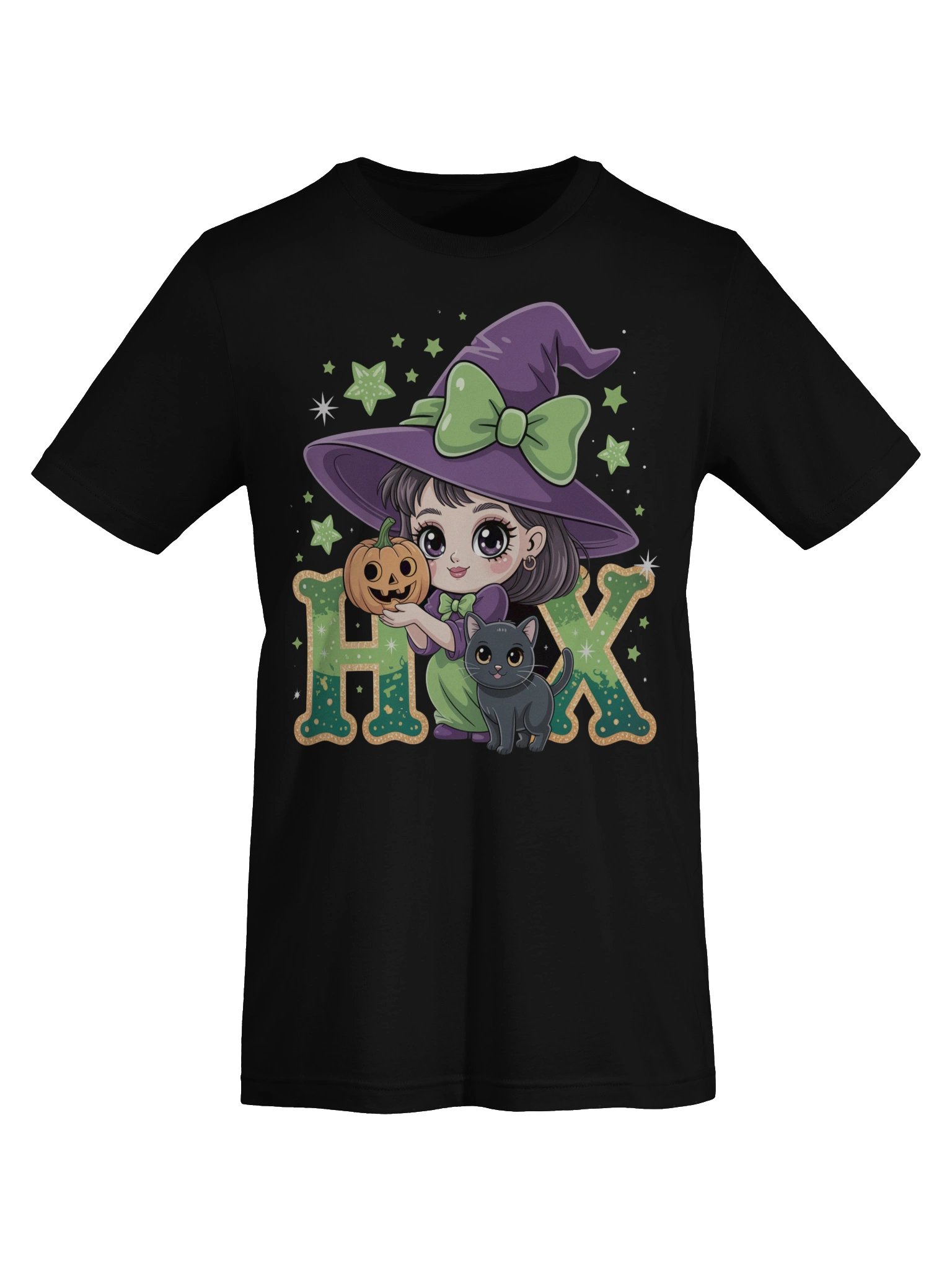 Cute Witch and Kitty Tee product image (7)