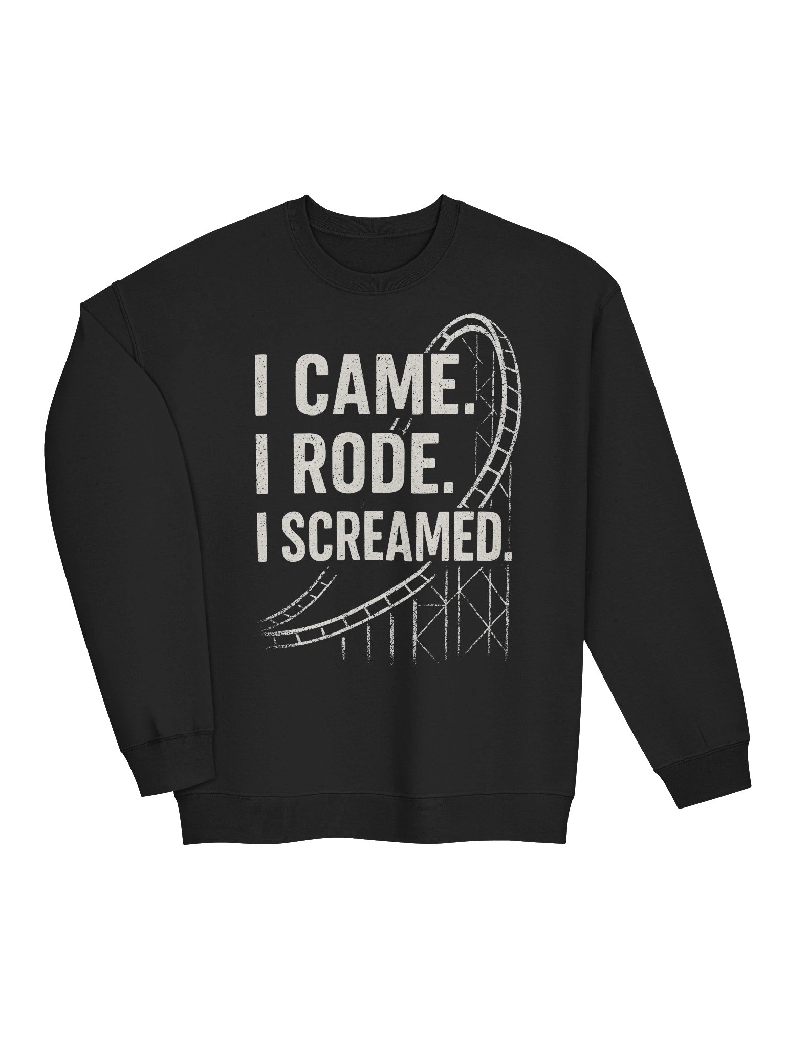 I Came, I Rode, I Screamed – Funny Roller Coaster Sweatshirt for Theme Park Fans product image (2)