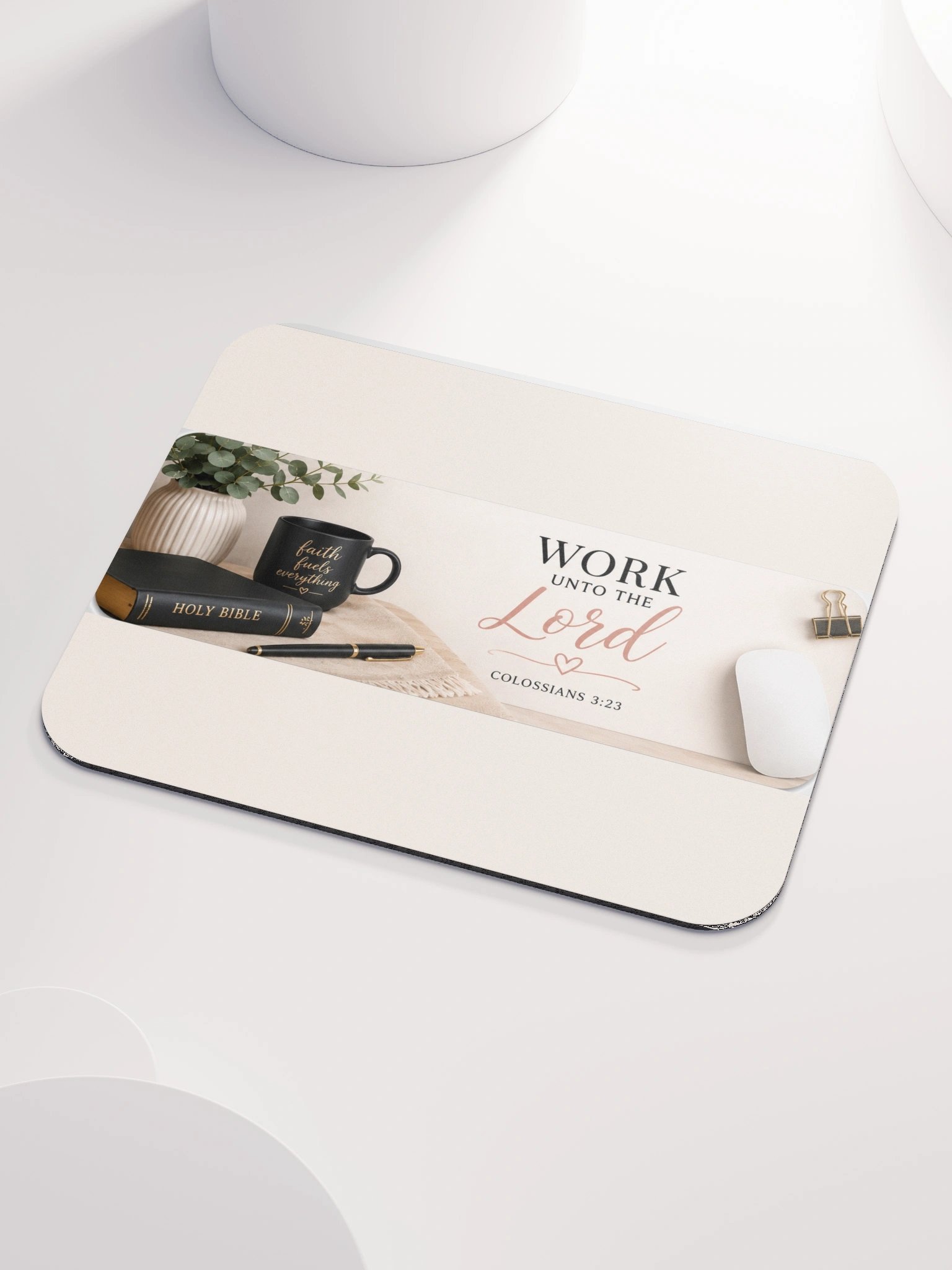 Work Unto the Lord Bible Desk Mouse Pad product image (3)