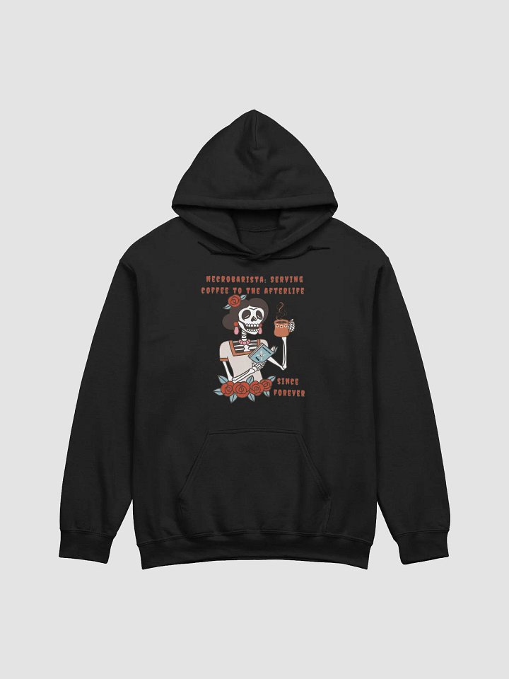 Necrobarista Hoodie – Serving Coffee to the Afterlife Since Forever Spooky Coffee Lover Sweatshirt product image (2)
