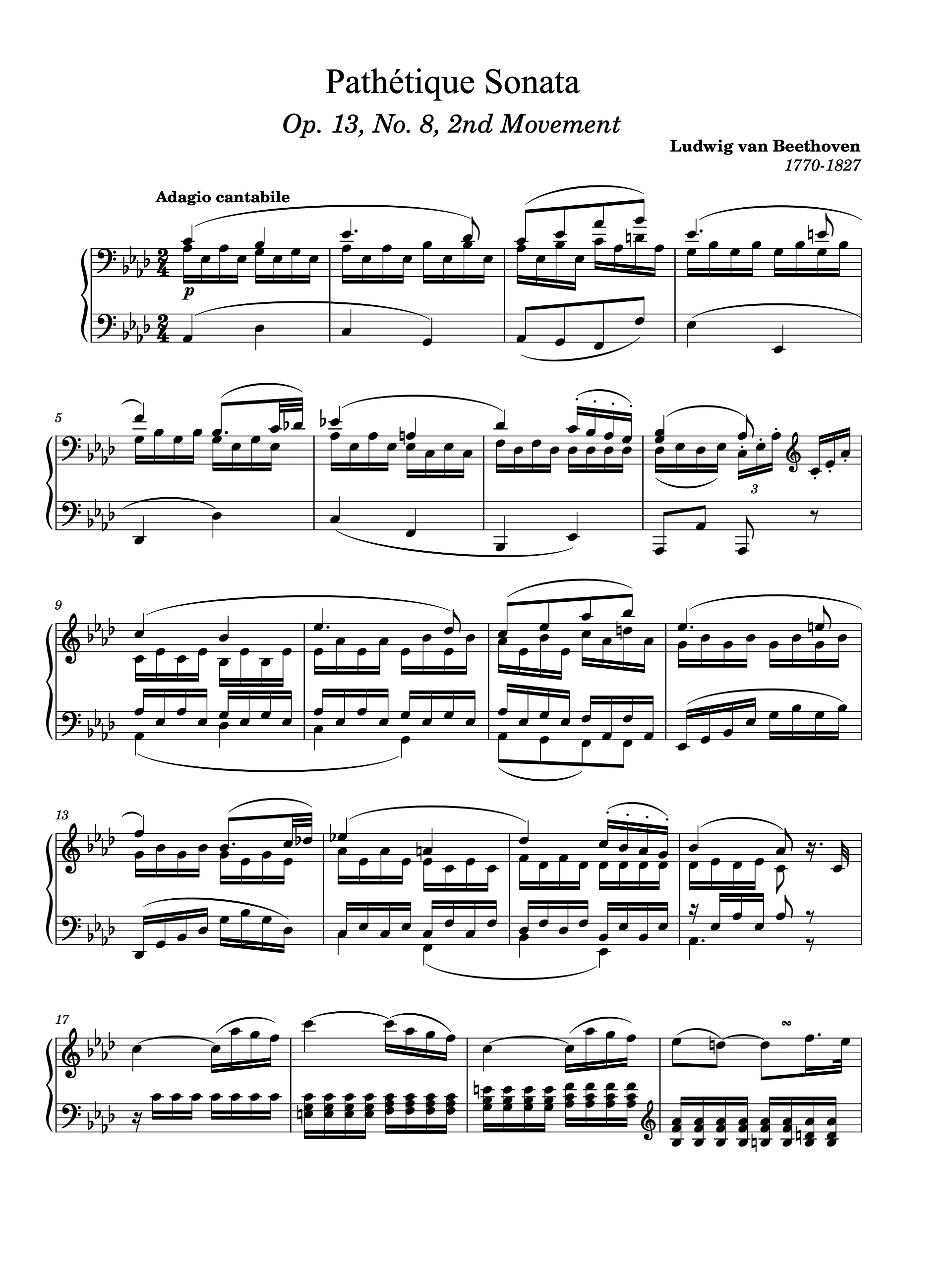 Piano Sonata No. 8 in C Minor, Op. 13 “Pathétique”: II. Adagio cantabile product image (1)