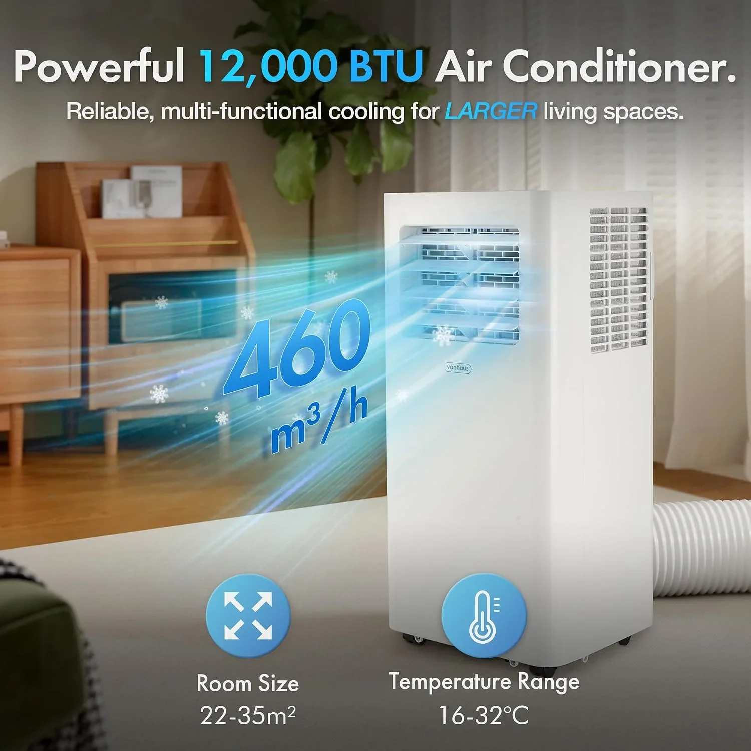 12000 BTU Portable Air Conditioner with WiFi, Dehumidifier, Sleep Mode & Remote Control product image (6)