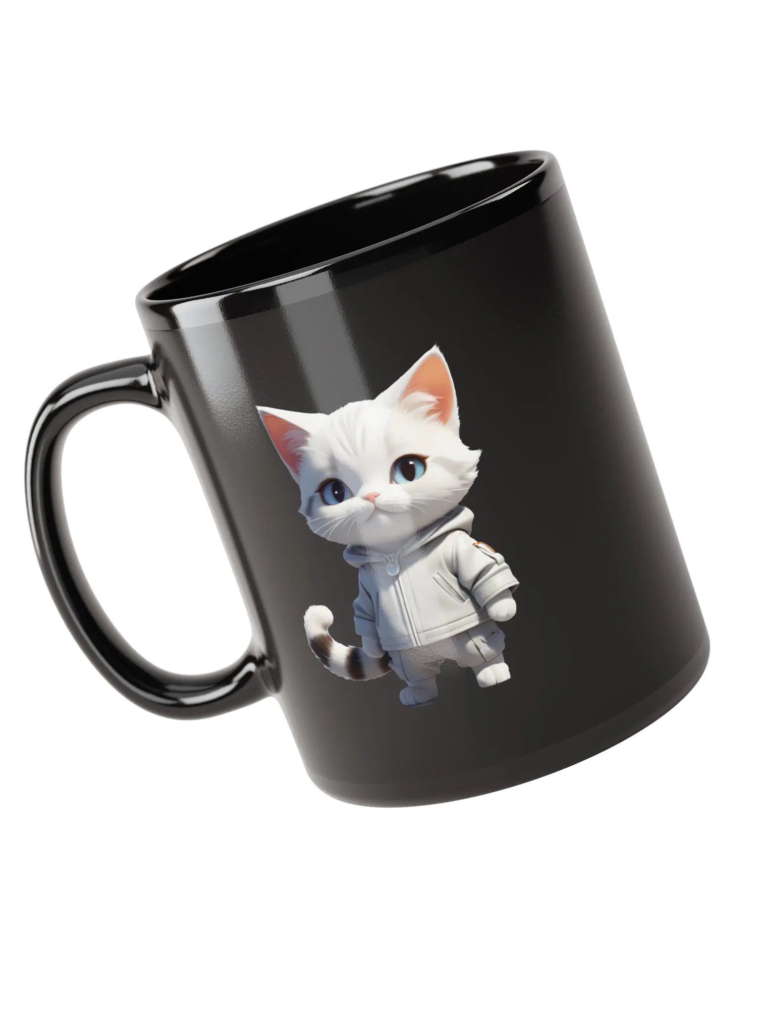 Cute Cartoon Kitty Black Mug product image (4)