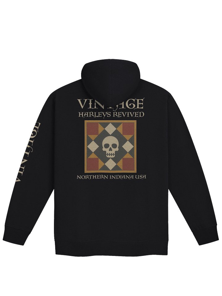 Barn Quilt Style Zip Hoodie – Vintage Harleys Revived product image (1)