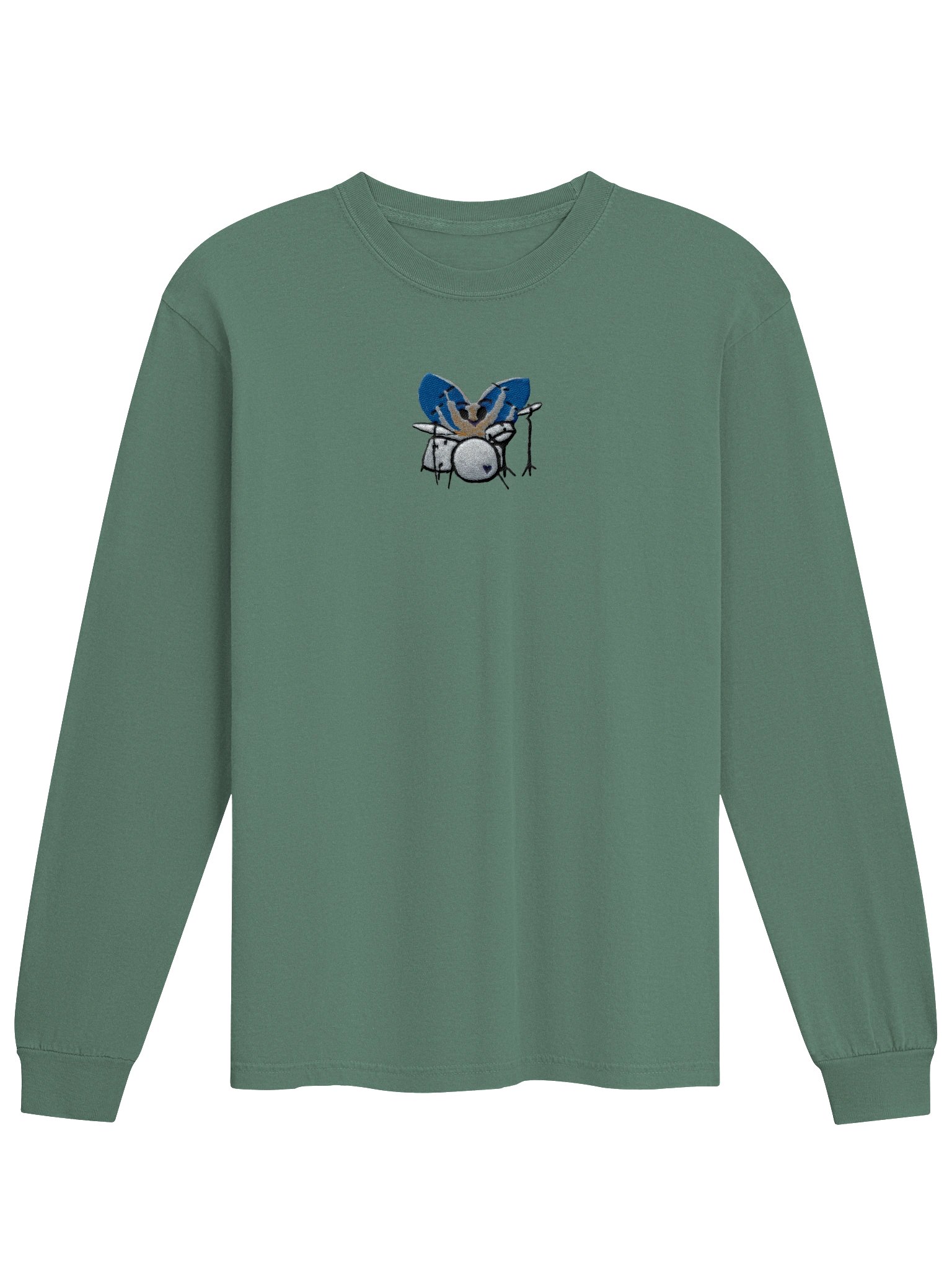 Bug Band Adult Unisex Embroidered LS Tee Centered GoldBug product image (25)