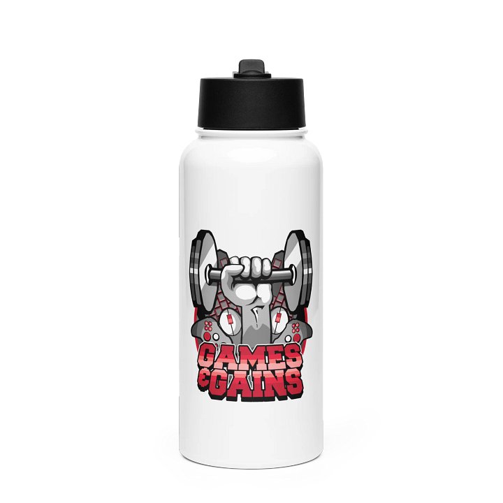Games and Gains Stainless Steel Water Bottle product image (1)