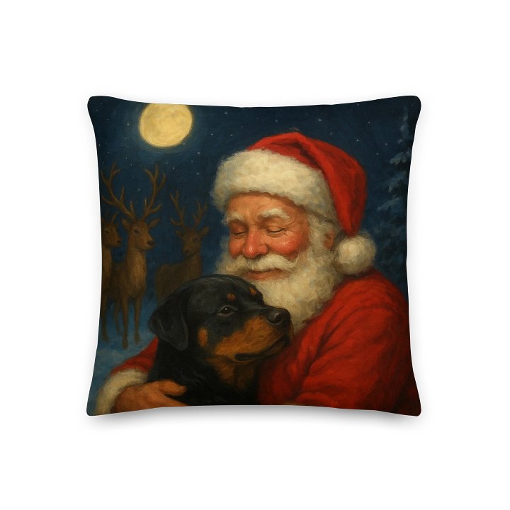 Rottweiler Santa Paws Winter Wonderland Premium Pillow product image (1)