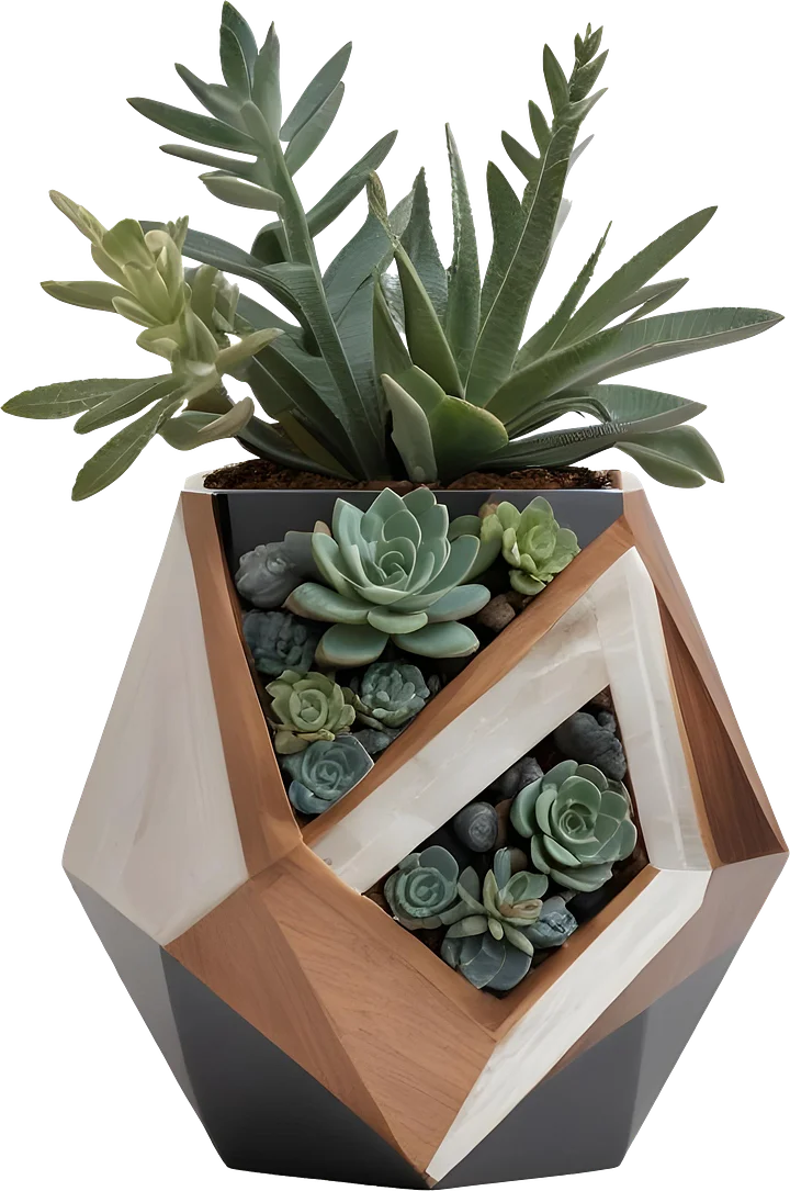 Earthly Symphony – Boho Chic Pot with Plant PNG product image (1)