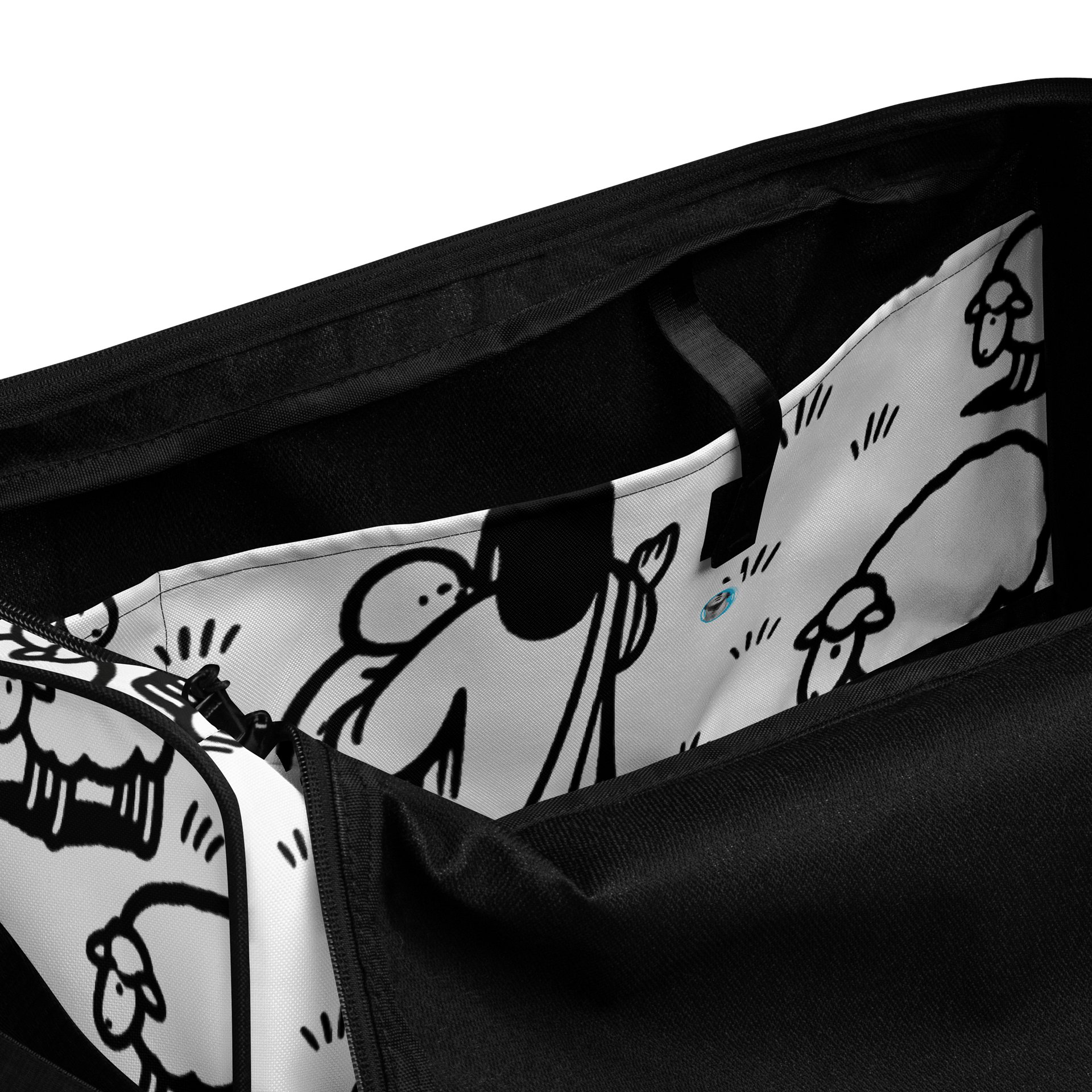 The Good Shepherd Doodle All-Over Print Duffle Bag product image (6)