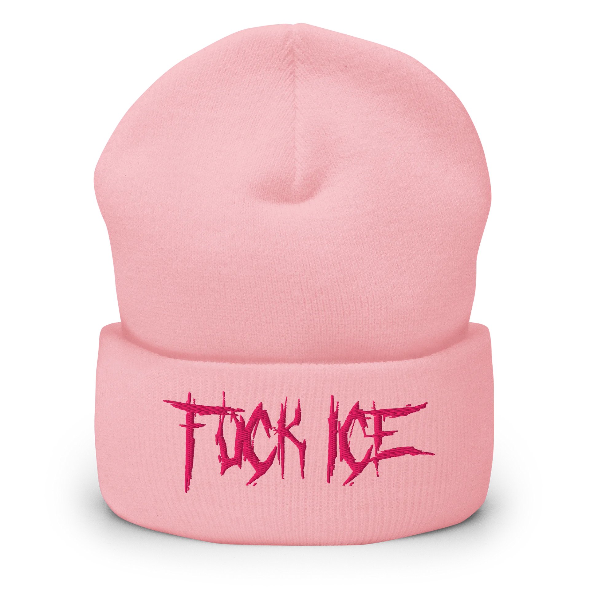 Fxck Ice Beanie (Pink Embroidered Lettering) product image (1)