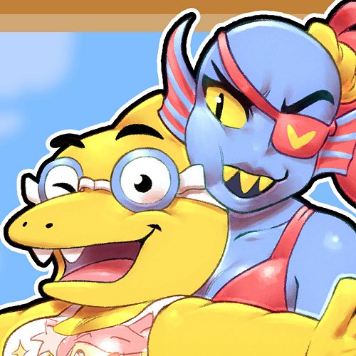 Alphys' and Undyne's Vacation 🌞🦖

Get Alphys and gang on my Redbubble!
https://www.redbubble.com/people/RikoandTako/explore?a...