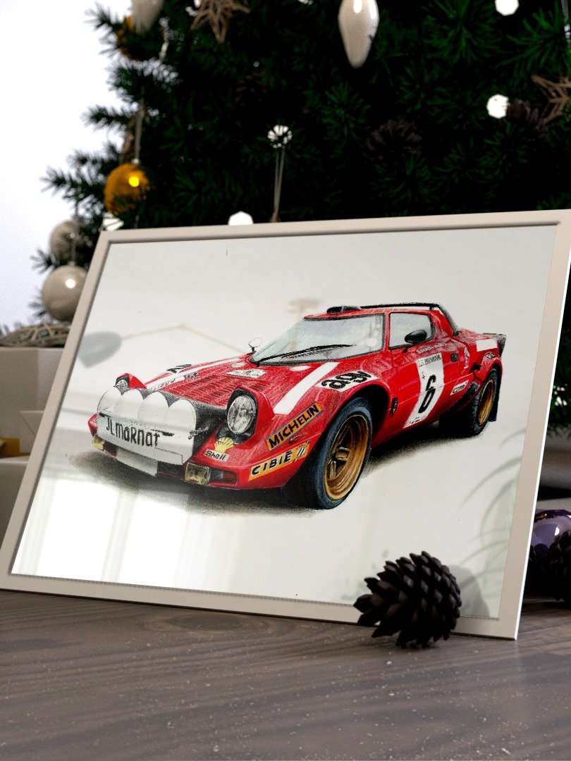 Red Lancia Stratos - A3 Print product image (5)