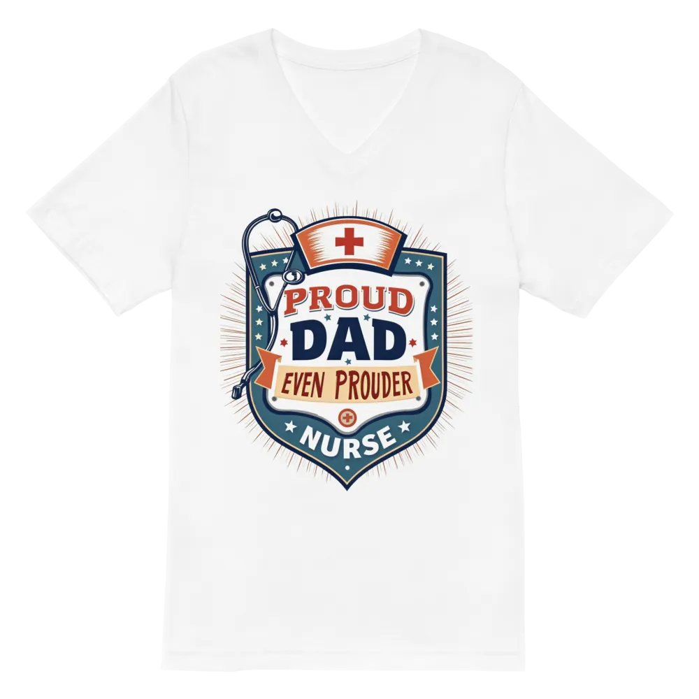 Proud Nurse, Proud Dad Retro v-neck Tee product image (2)
