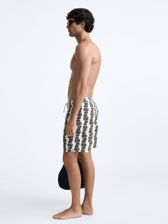 LONG ABSTRACT PRINT SWIMMING TRUNKS product image (6)