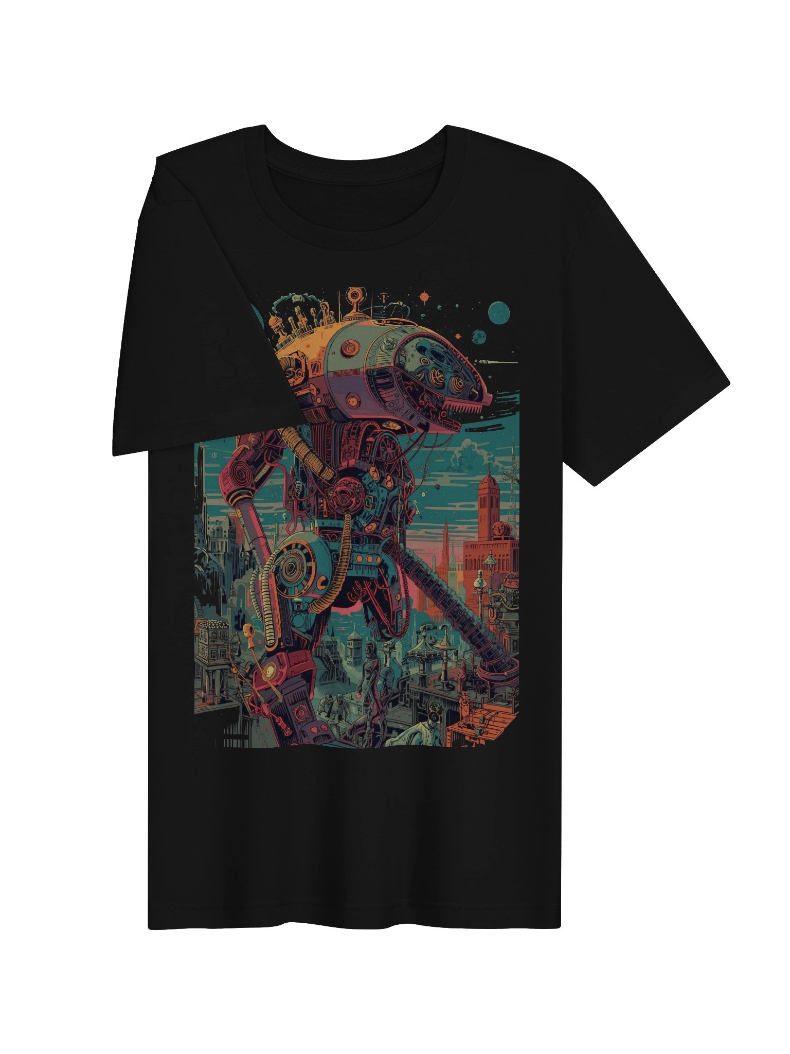 Steampunk Robot Cityscape Lightweight T-Shirt product image (6)