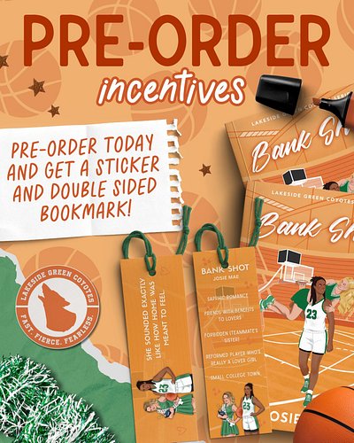 Bank Shot preorder incentives are here!🧡

Preorder Bank Shot to receive a double sided bookmark and sticker! Fill out the for...