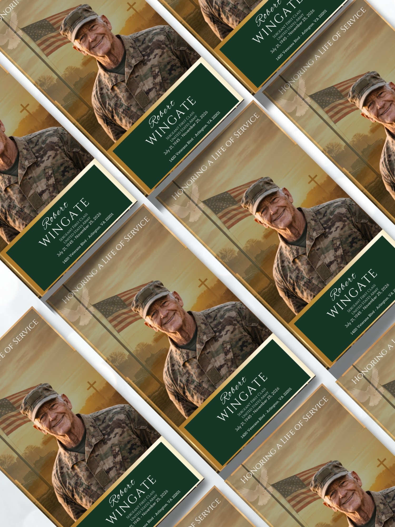 U.S. Army Honor & Service Funeral Program Template for Canva product image (5)