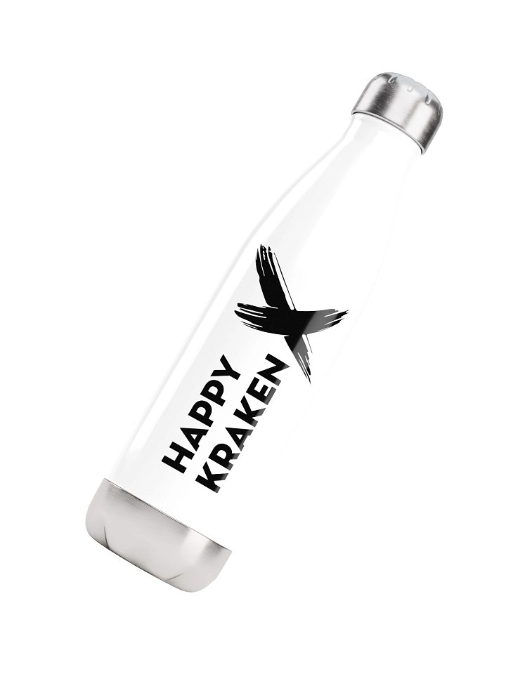 Kraken Logo Stainless Steel Water Bottle (White) product image (2)